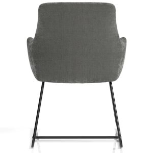reception chair in grey velour back view