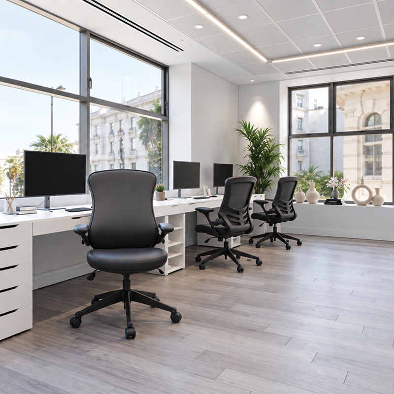 wipeable PU office chairs in office