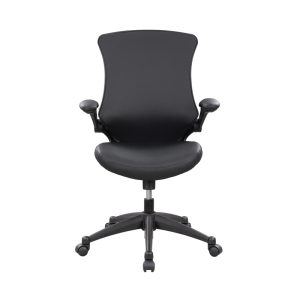 wipe clean office chair in black PU upholstery