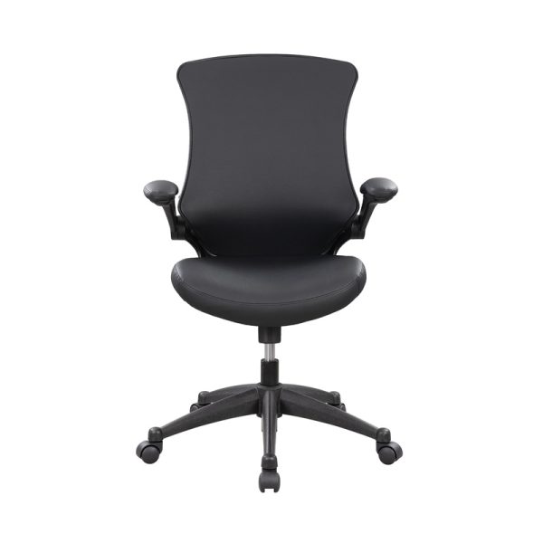 wipe clean office chair in black PU upholstery