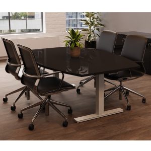 high gloss height adjustable boardroom table