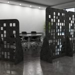 acoustic office screen black in office