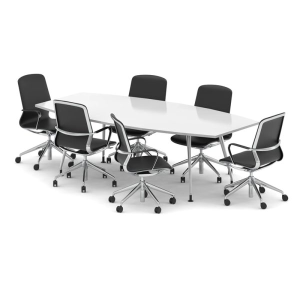 boardroom table with set of executive meeting chairs