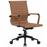 contemporary office chair with brown upholstery and black frame