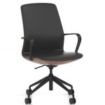 contemporary office chair in black PU