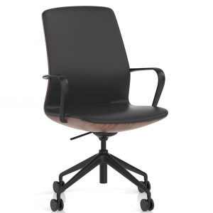 contemporary office chair in black PU