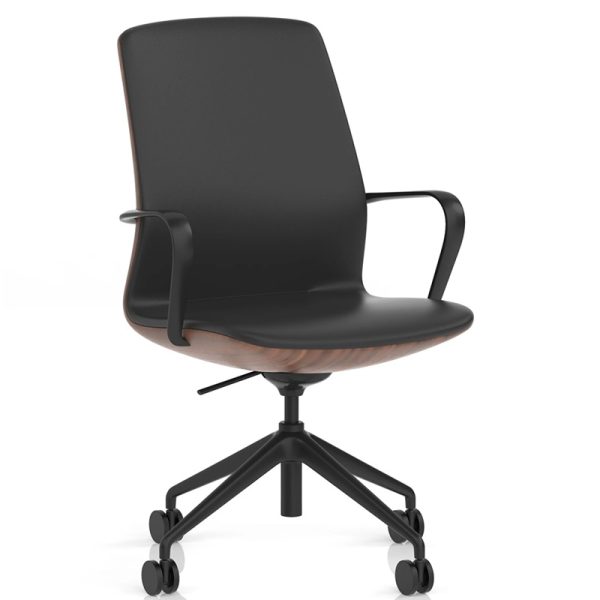 contemporary office chair in black PU