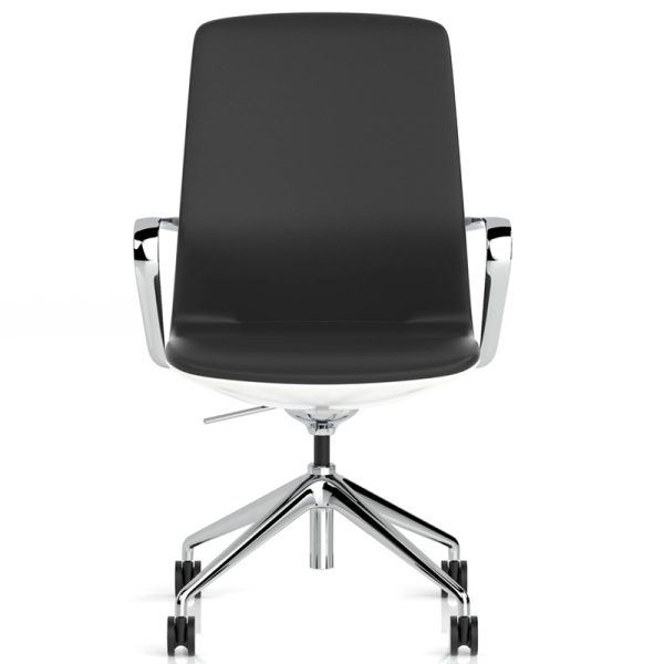 contemporary office chair black with chrome base