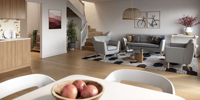 contemporary reception sofa in home