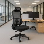 ergonomic office chair with mesh back in office