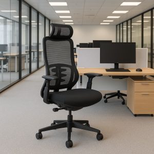 ergonomic office chair with mesh back in office