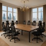 ergonomic office chair round a meeting table