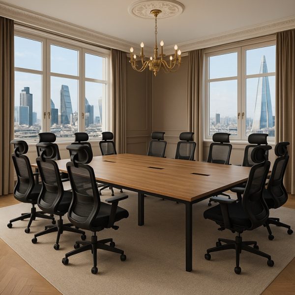 ergonomic office chair round a meeting table