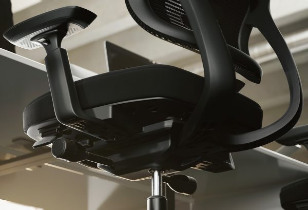ergonomic office chair close up of under seat