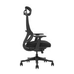 ergonomic office chair with mesh back and headrest side view