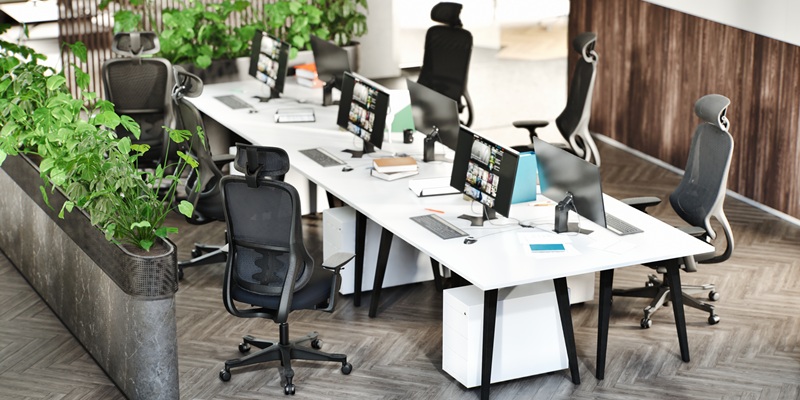 ergonomic office chairs around meeting table