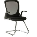 executive mesh office visitor chair with chrome cantilever frame