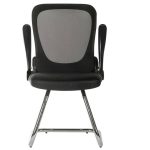 mesh office chair with chrome cantilever frame