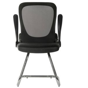 mesh office chair with chrome cantilever frame