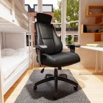 executive office chair black faux leather