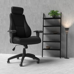 executive black faux leather office chair
