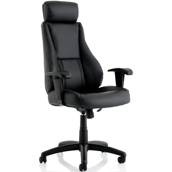 executive office chair black faux leather