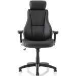 executive office chair in black faux leather