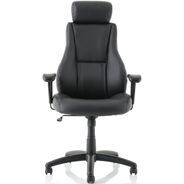 executive office chair in black faux leather