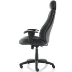 executive office chair in black faux leather
