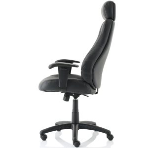 executive office chair in black faux leather