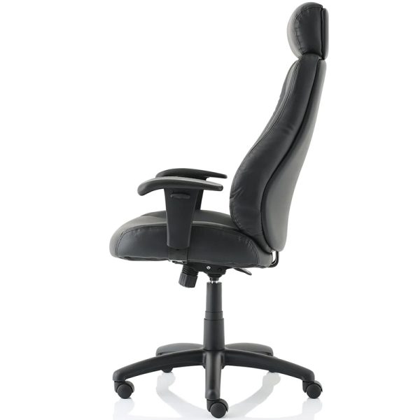 executive office chair in black faux leather