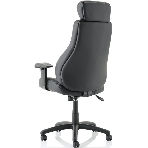 executive office chair in black faux leather