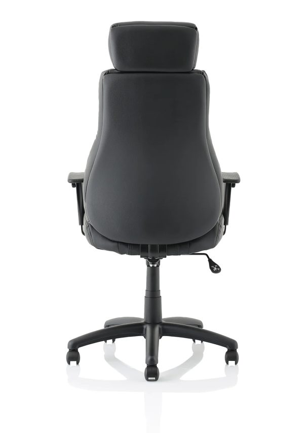 executive office chair in black faux leather