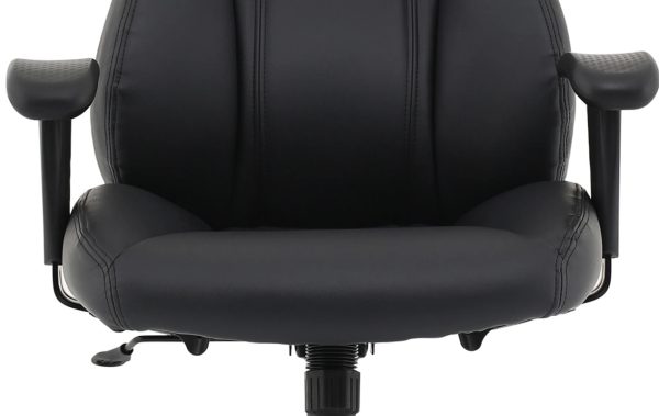 executive office chair in black faux leather