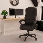 executive office chair in black leather