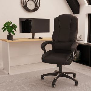 executive office chair in black leather