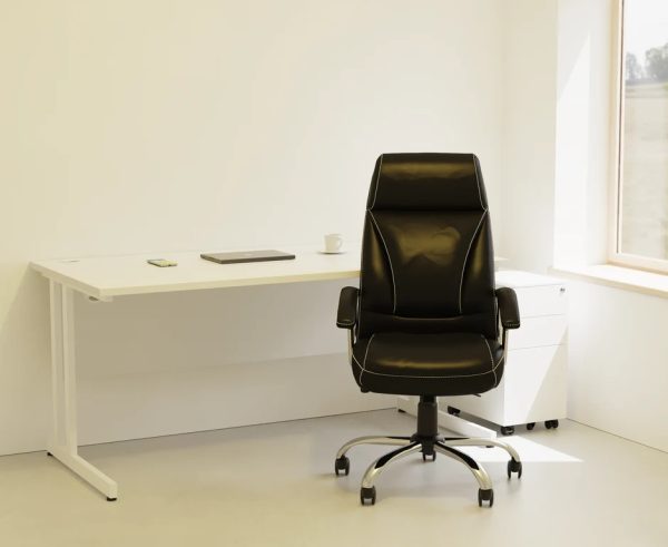 executive office chair black by office desk