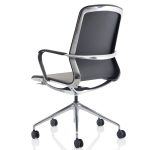 executive office chair in black upholstery back view