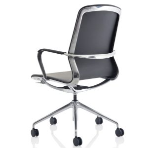 executive office chair in black upholstery back view