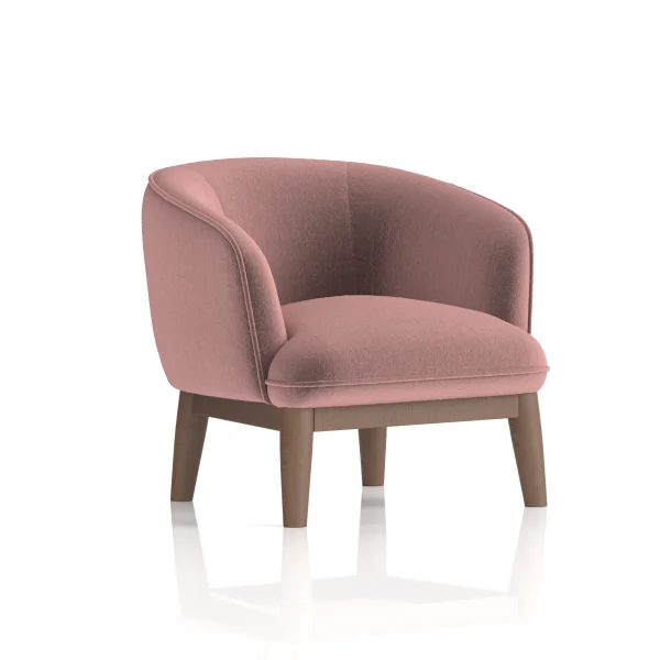 fabric accent chair in pink fabric