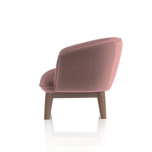 fabric accent chair in pink fabric