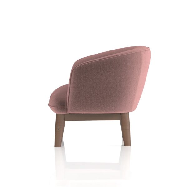fabric accent chair in pink fabric