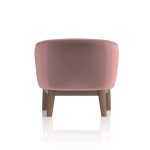 fabric accent chair in pink fabric