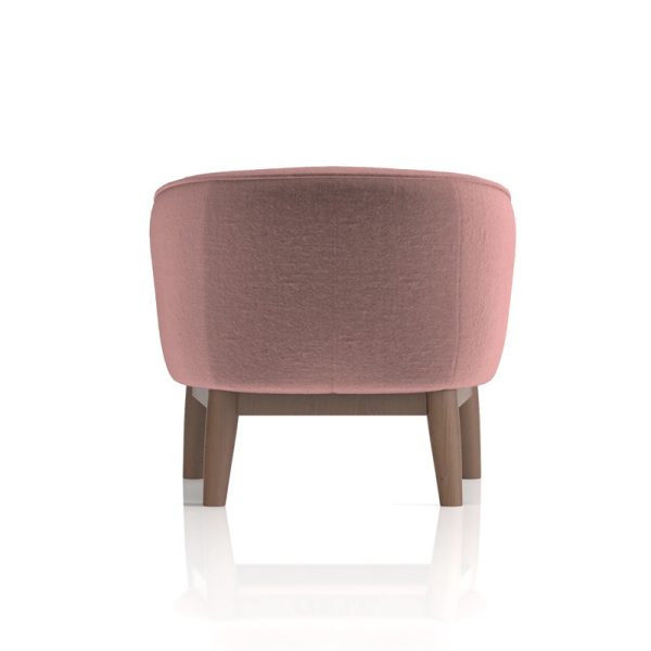 fabric accent chair in pink fabric