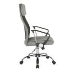 grey mesh back office chair side view