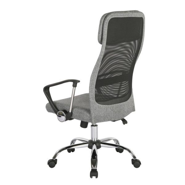 grey mesh back chair back view