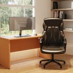 leather executive chair in office in front of office desk