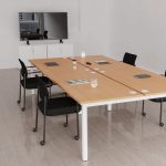 visitor chair on castors black around meeting table