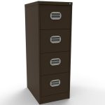 brown office filing cabinet with 4 drawers