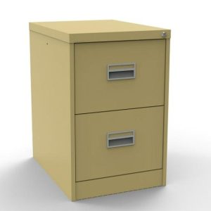 beige filing cabinet with 2 drawers